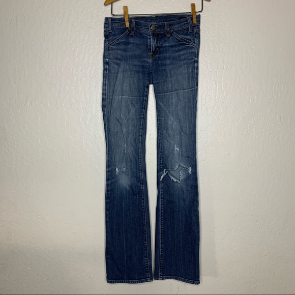 Citizens of humanity Leigh #148 DESTROYED stretch low waist boot cut jeans - Picture 1 of 11